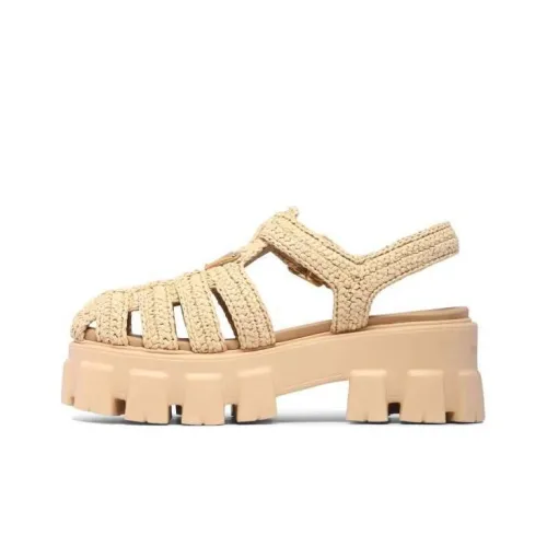 PRADA Monolith Римские Сандалии Женские Светлый Янтарный