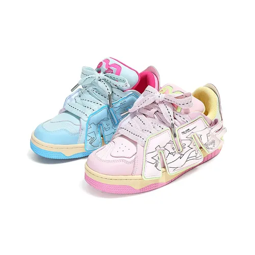 ADCDAVINCI Wheat Whirlwind Series ADCDAVINCI Low Топ Скейтборд Кроссовки Unisex Синий Розовый