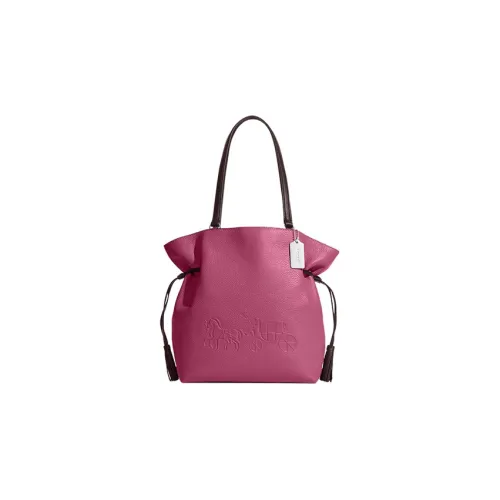 COACH Andy Каменная кожа Тоут Сумка Сумка для покупок Сумка Сумка через плечо Большая Женская Светло-малиновая