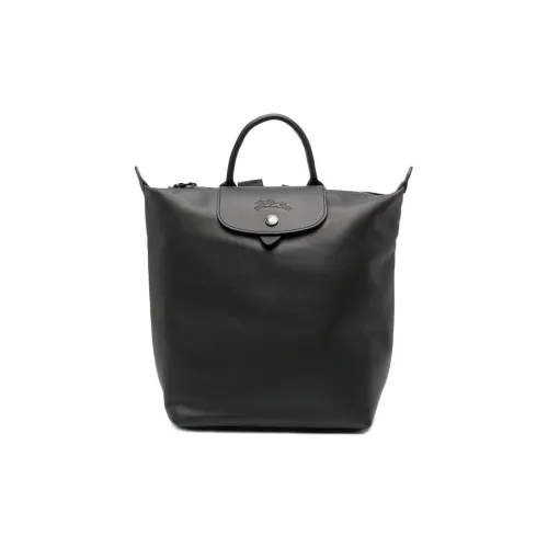 LONGCHAMP Le Pliage Коровья кожа Рюкзак Маленький Женский Черный