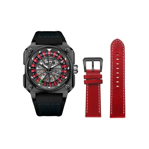 ROMAGO Автоматический механический механизм Мужские часы Roulette Collection 46,5мм*46,5мм*16,5мм Черный