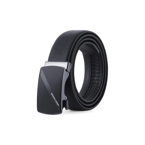 HLA Ремни из коровьей кожи мужские черные ширина 3,5 см