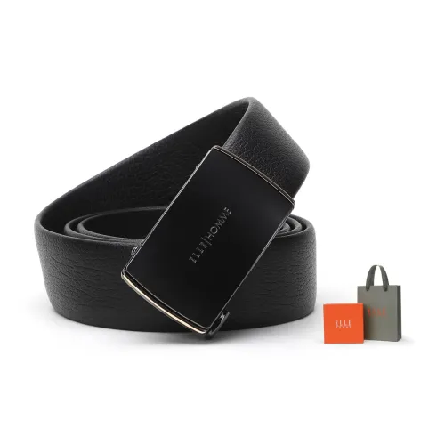 ELLE HOMME Мужской ремень из коровьей кожи с автоматической застежкой ширина 3,55 см набор в подарочной коробке мужской черный