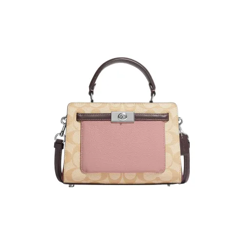 COACH Lane Холст и Кожа Сумка Сумка через плечо Сумка через плечо Маленькая Женская Хаки