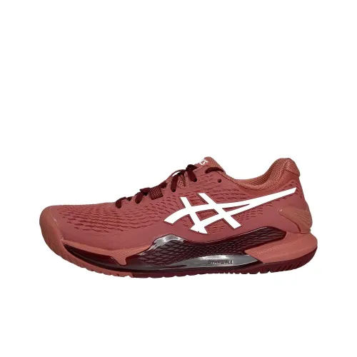Asics Gel Resolution 9 Амортизация Износостойкие Низкие Кроссовки для Тенниса Женские Красные