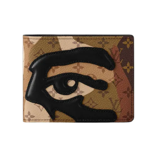 LOUIS VUITTON Multiple Canvas Leather Wallet Men's Brown