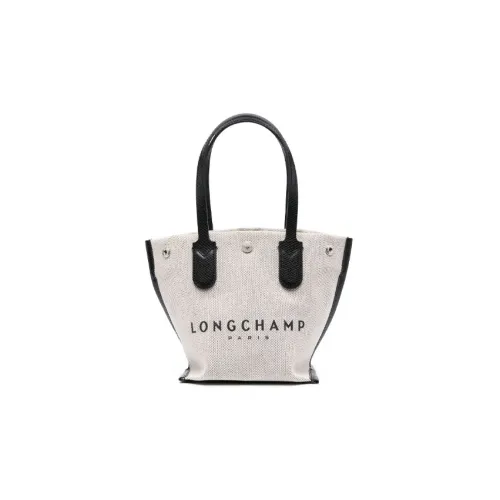 LONGCHAMP Холст Телячья Кожа Сумка Холст Сумка Тоут Сумка для покупок Сумка Обычная Женская Бежевая