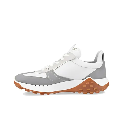 Ecco Амортизация Низкий Топ Casual Мужской Белый Серый