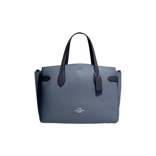 COACH Hanna Кожа Тоут Сумка Сумка для покупок Сумка Обычная Женская Циановая