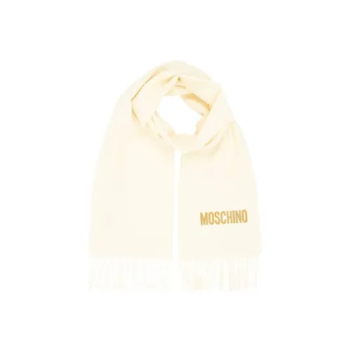 MOSCHINO Шарфы из шерсти, вязаные, белые, женские