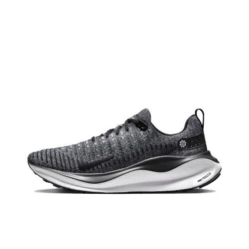 Nike React Infinity Run Flyknit 4 Slip-resistant Abrasion-resistant Low Top Casual Running Shoes Men's Black White