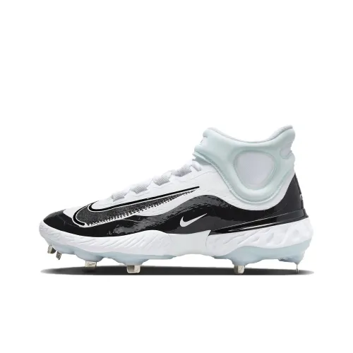 nike Alpha Huarache 4 Slip-Resistant Abrasion-Resistant MID Топ Бейсбольные кроссовки Мужской Черный Белый Зеленый