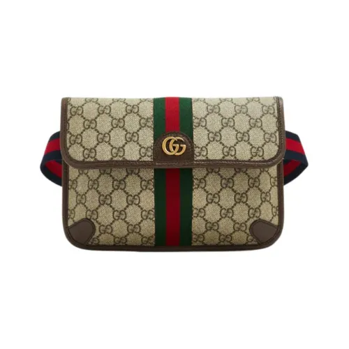 GUCCI Ophidia Холст с кожей Сумка из холста Sling Сумка Сумка через плечо Бананка Маленький Женские