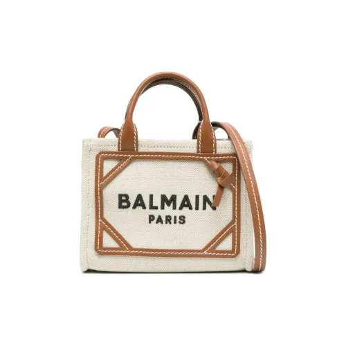 BALMAIN B Army Телячья кожа с тканевым материалом сумка-тоут сумка для покупок мини-сумка женская