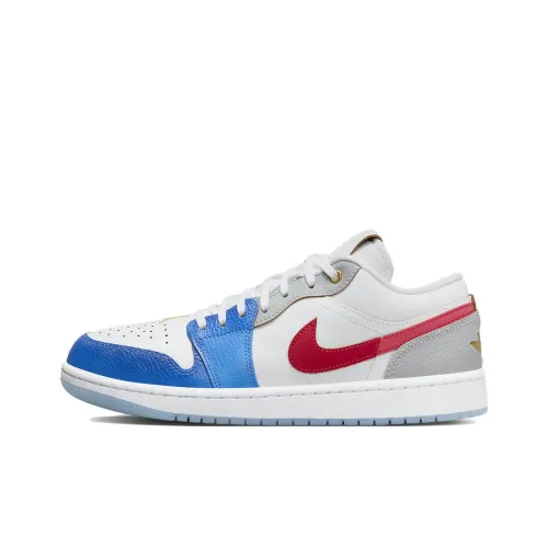 Jordan Air Jordan 1 Low 'Philippines' Slip-Resistant Low Top Винтажные Баскетбольные Кроссовки Мужские Белый Синий Красный
