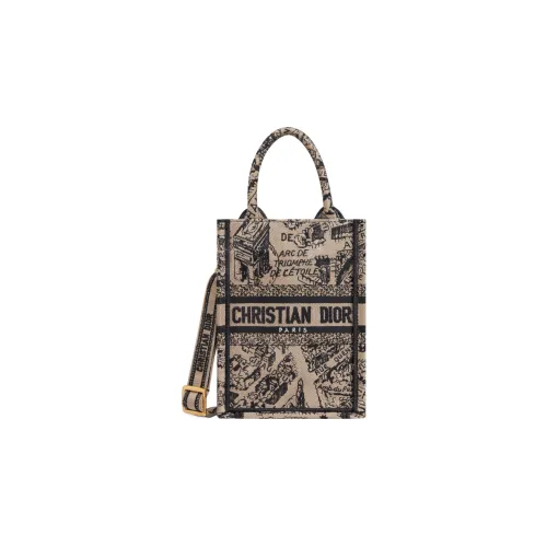 DIOR Вышивка Тоут Сумка Сумка для покупок Чехол для телефона Сумка через плечо Сумка Мини Женская Бежевая Черная