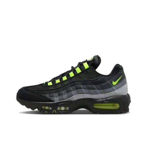 Nike Air Max 95 Устойчивые к истиранию Низкие Беговые кроссовки Мужские Черные Синие