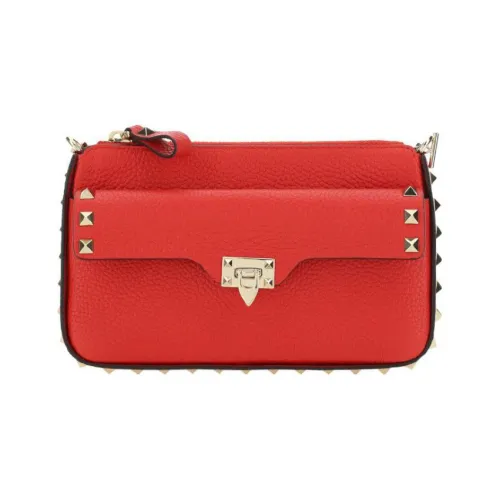 Valentino Rockstud Телячья кожа Одно плечо Через плечо Клатч Женский Красный