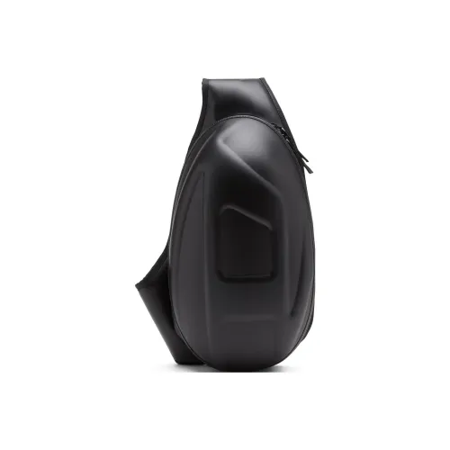 DIESEL Корова Кожа Sling Сумка Плечевая Сумка Обычная Мужская Черная