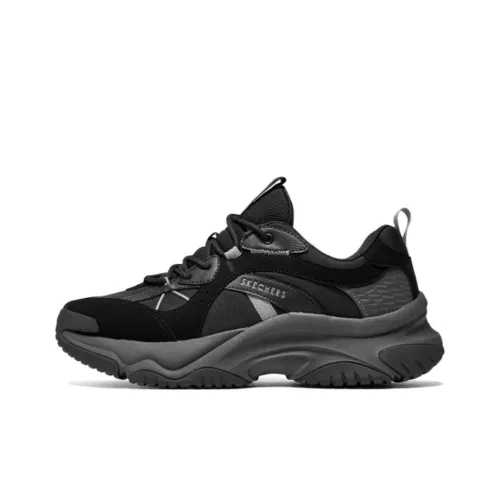 Skechers Уличный Амортизация Устойчивый к истиранию Дышащий Низкий Верх Беговые кроссовки Мужской Черный