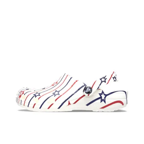 Crocs Classic Clog STARS AND STRIPE Sabo Unisex Белый Синий Красный