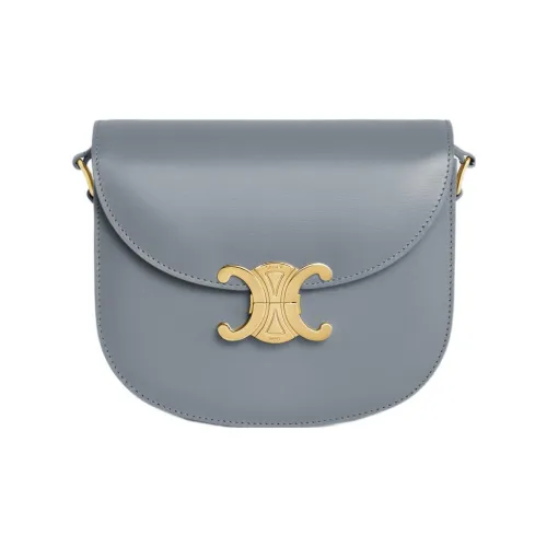 CELINE Triomphe Коровья кожа Сумка через плечо Сумка на плечо Женская Синий Серый