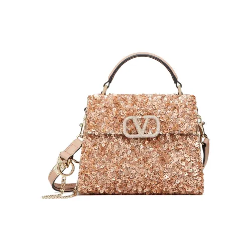 Valentino Кристальная вышивка Сумка через плечо Сумка мини Женская Светло-коричневая