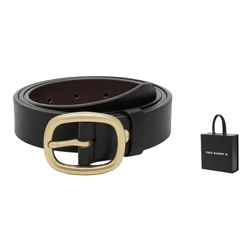 FREE RABBITⅡ Овал Шпилька Коровья кожа Ремни Унисекс 2,8 см