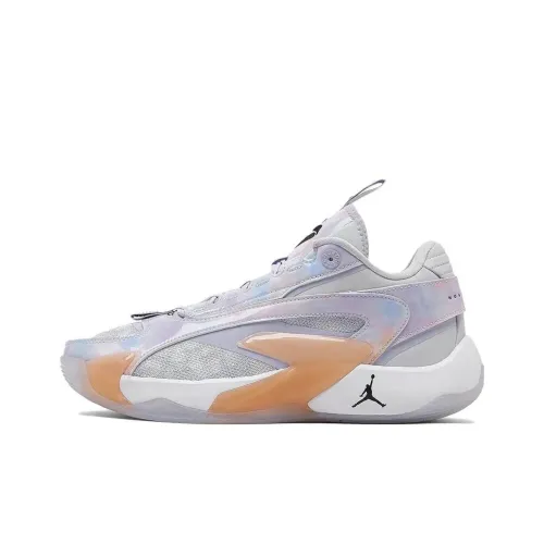 Jordan Luka 2 Баскетбольные кроссовки Low Top Белый Фиолетовый Унисекс