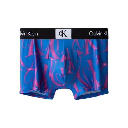 Calvin Klein Трусы Мужские Глазурно-синие Подкладочная ткань с фиолетовой буквой