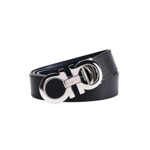 Ferragamo Ремни из коровьей кожи, черные, мужские