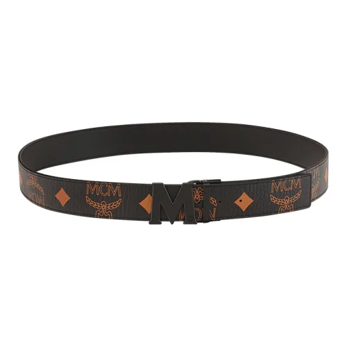 MCM Maxi Двойной Сided M Воротник Кожаные ремни Унисекс Ширина 4CM