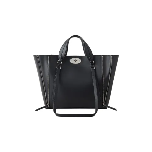 Mulberry Bayswater Телячья кожа Тоут Сумка Сумка для покупок Сумка на плечо Сумка Маленькая Женская Черная