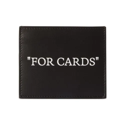 Off Белый Телячья кожа Держатель для карт Мужской Черный Белый