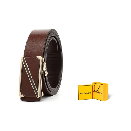 FREE RABBITⅡ Буква Автоматический Застежка Бизнес Улучшенный Ремень Коровья Кожа Ремни Мужской