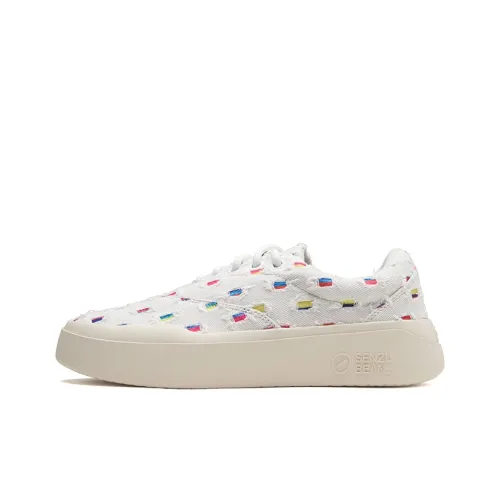 Senzubean Кроссовки для скейтбординга Low Top Белое основание Многоцветные Dots Унисекс
