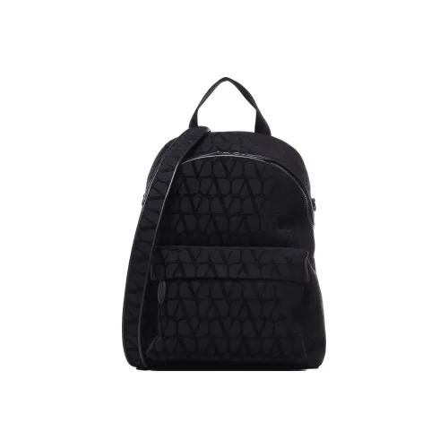 Valentino Ткань с кожаными вставками рюкзак мужской черный