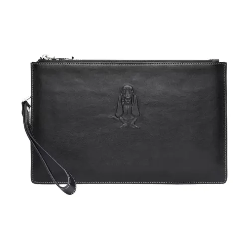 Hush Puppies Коровья кожа Клатч Сумка на молнии Клатч Обычный Мужской Черный