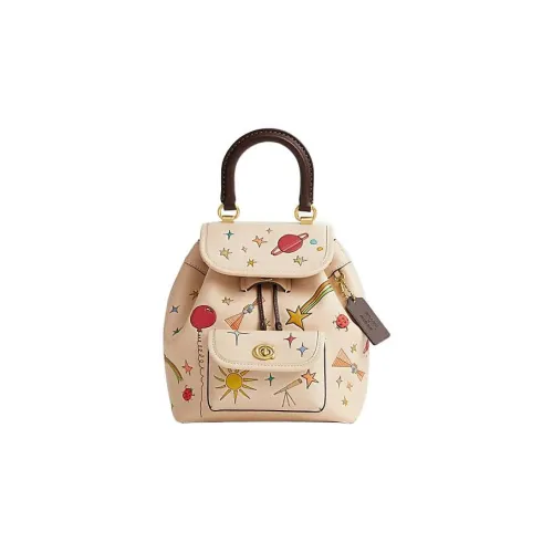 COACH X OBSERVED By US Коллаборация Riya Коровья кожа Рюкзак Женские Хаки