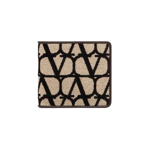 Valentino Garavani Кожа Кошелек Держатель для карт Стандартный Мужской Бежевый