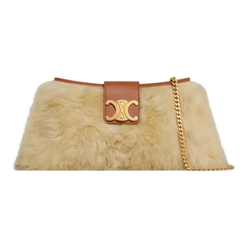 Celine WilternTriomphe Овчина с коровьей кожей Сумка через плечо Женская Коричневая