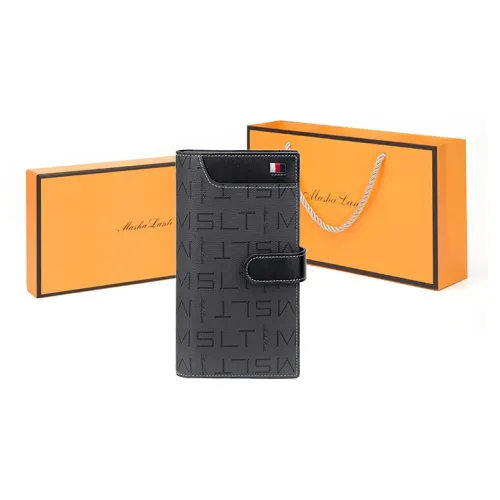 MashaLanti Синтетическая кожа Бизнес Сумка Сумка для документов Держатель для карт Кошелек Стандартный Мужской Темно-серый