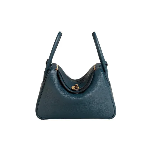 HERMES Lindy Clemence Bullock Кожа Сумка Сумка через плечо 26 Женская 7P Прусский синий