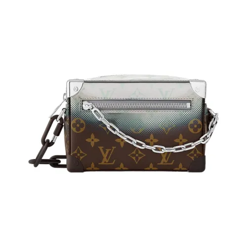 LOUIS VUITTON SOFT TRUNK Покрытие Холст с Коровьей Кожей Комбинированная Коробка Сумка Сумка через плечо Мини Мужская Коричневая
