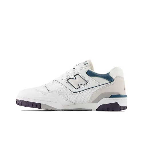 New Balance NB 550 Low Топ Винтажные Баскетбольные Кроссовки Унисекс Белый Фиолетовый
