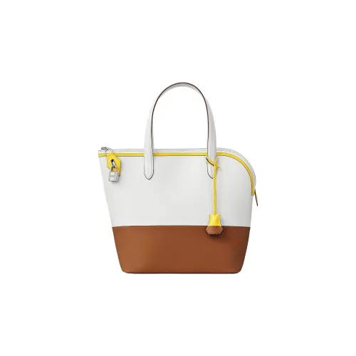 HERMES Evercolor Телячья кожа с Swift Телячья кожа Тоут Сумка Сумка для покупок Сумка Women's White Неаполитанский желтый