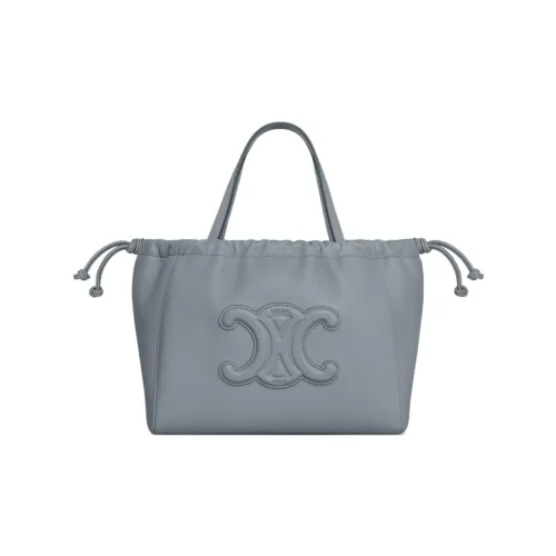 CELINE CabasTriomphe Гладкая коровья кожа Сумка через плечо Сумка Маленькая Женская Синие Серые