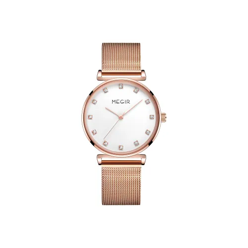 MEGIR Кварцевый механизм Женские часы 35мм*35мм*7мм Белый