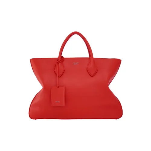 Ferragamo Растительное дубление Коровья кожа Тоут Сумка Сумка для покупок Сумка Обычный Мужской Красный