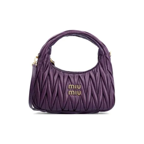 MIU MIU Wander Series Мягкая сумка из овечьей кожи сумка-хобо плечевая сумка сумка для женщин фиолетовая